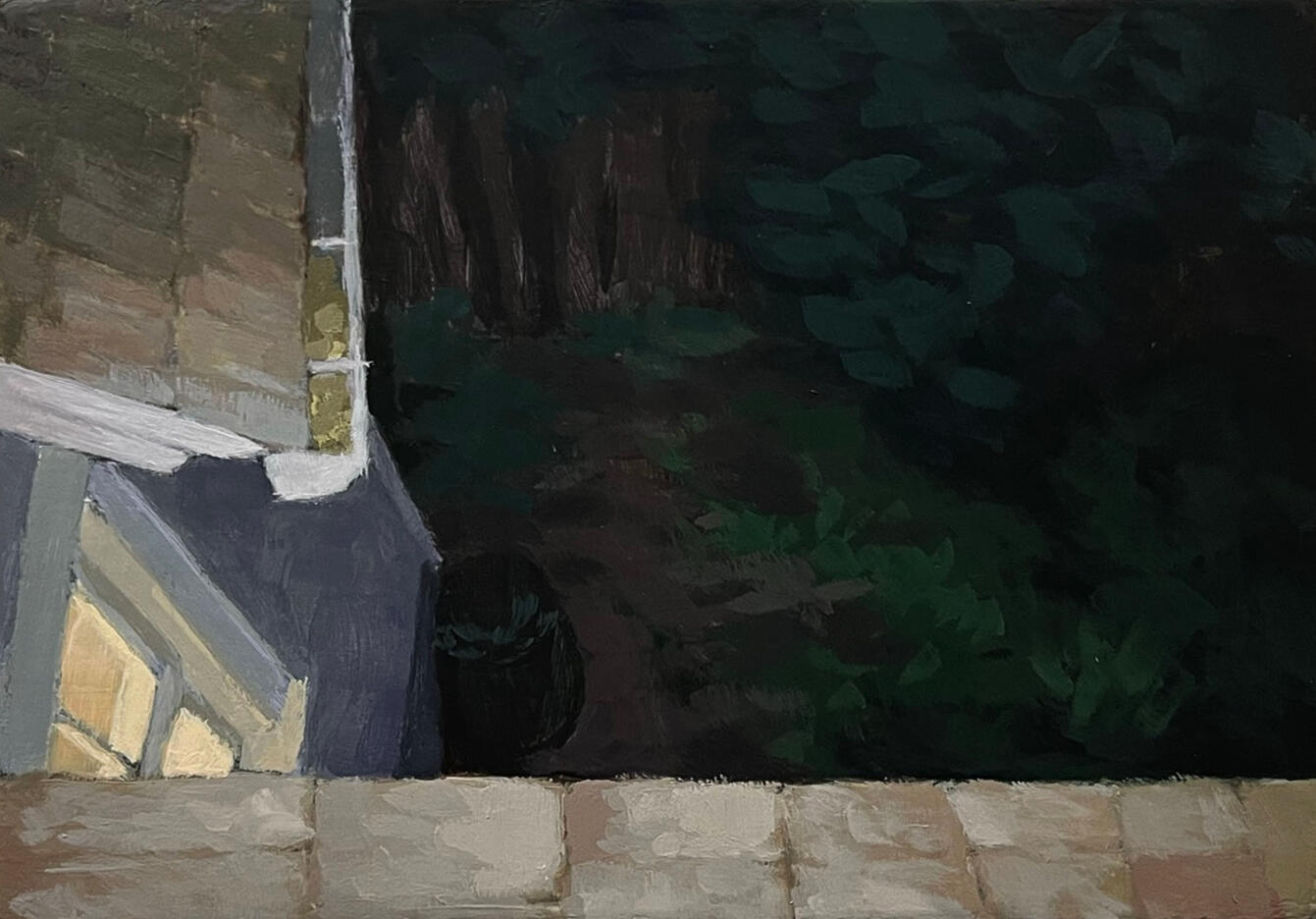 Mid-August, 2024, acrylic on canvas, 7&quot;x5&quot;. (available)