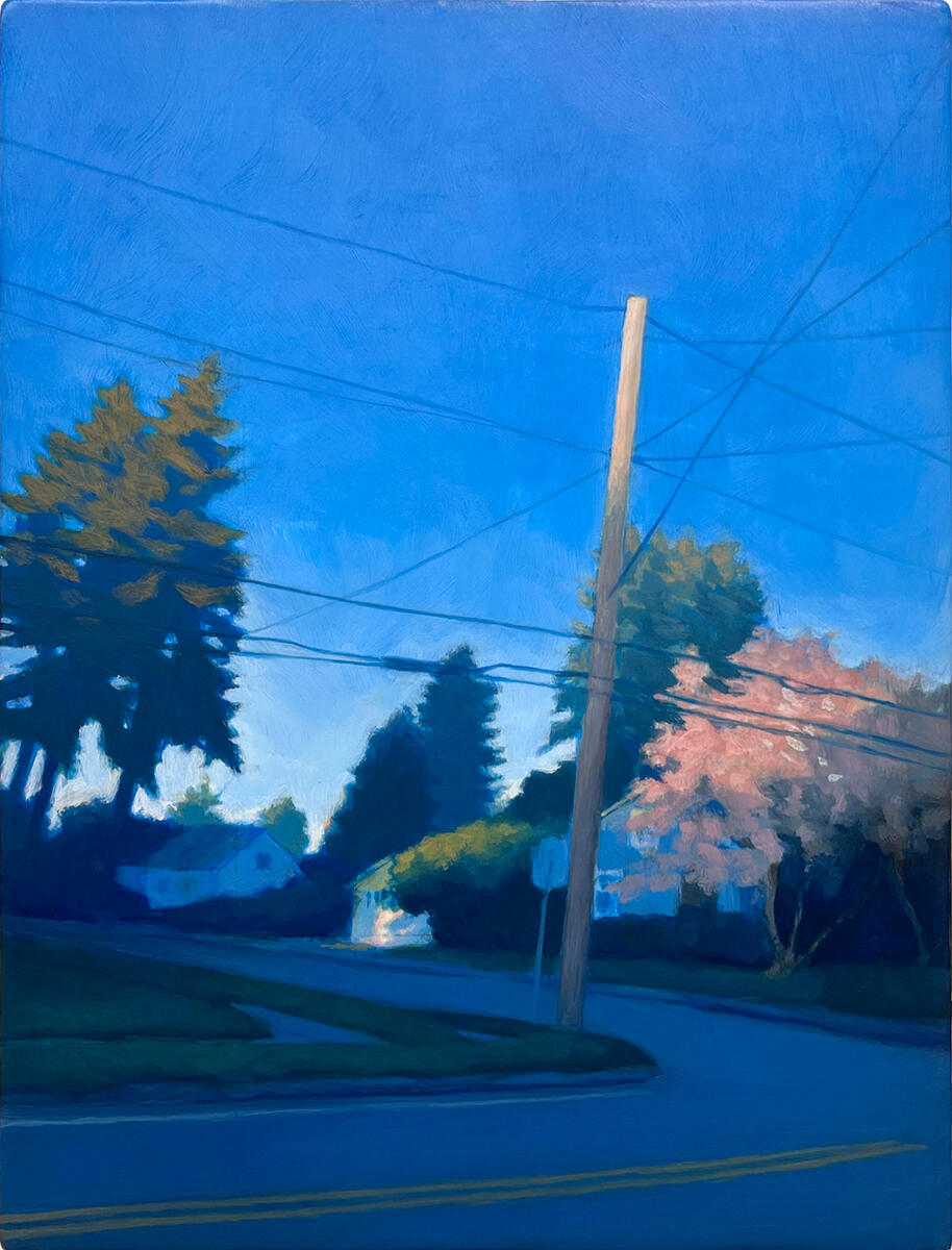 Walk to Aidan&#39;s car, 2024, acrylic on canvas, 9&quot;x12&quot;. (unavailable)