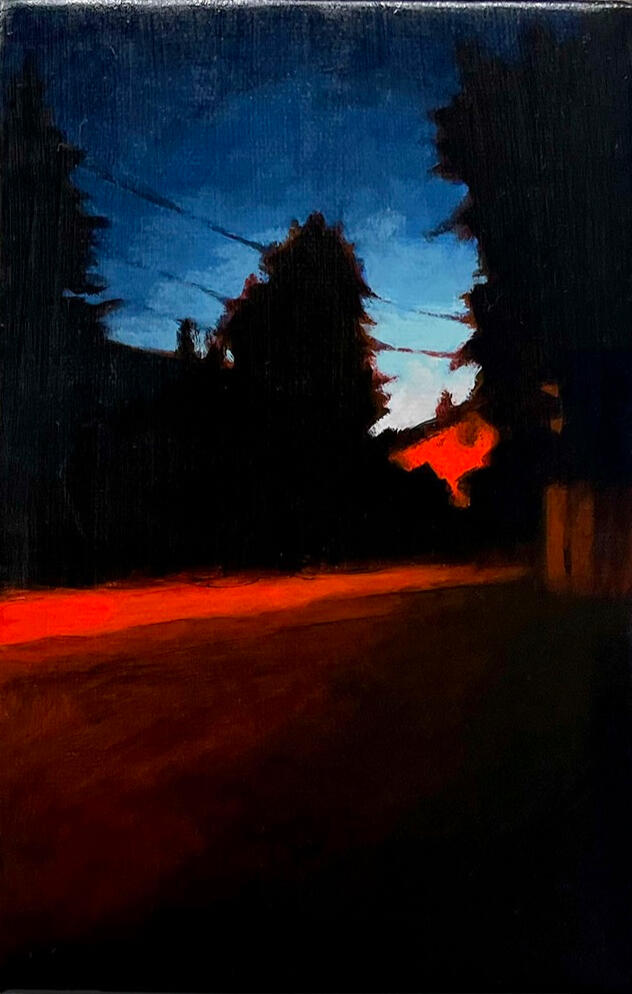 2013, 2024, acrylic on canvas, 4&quot;x6&quot;. (unavailable)