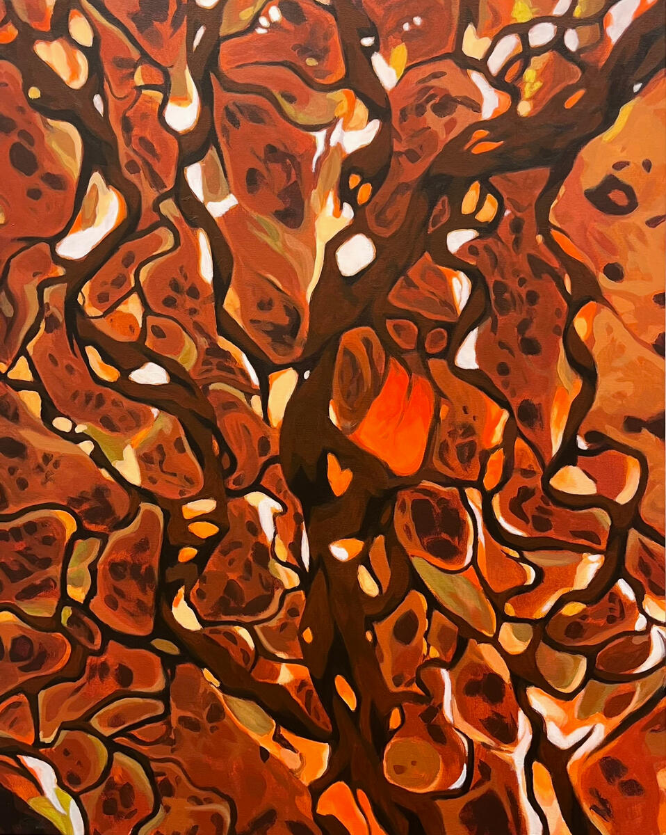 River delta, 2023, acrylic on canvas, 24&quot;x30&quot;. (available)