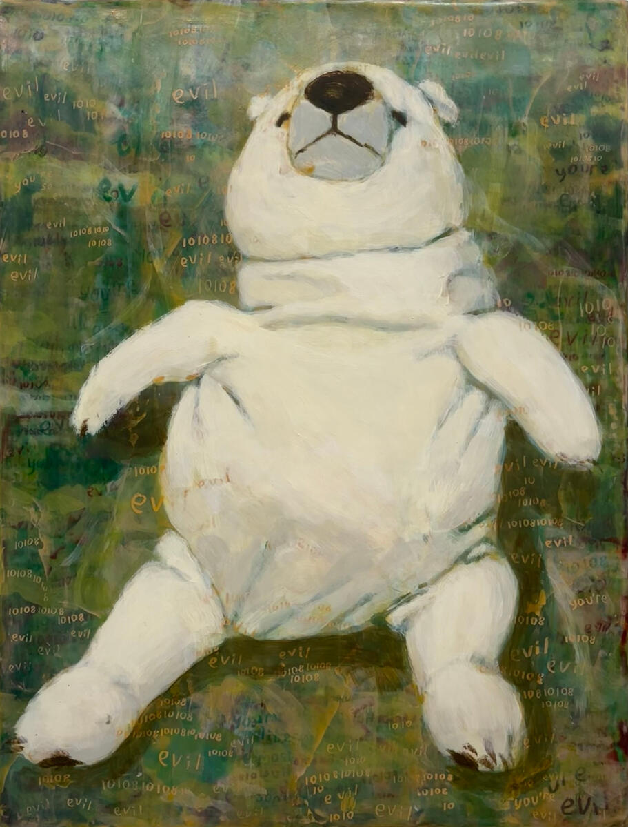 Untitled, 2023, acrylic, graphite, &amp; molding paste on canvas, 9&quot;x12&quot;. (available)