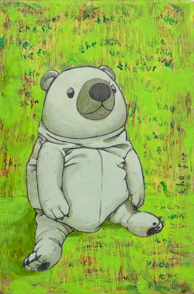 Untitled, 2023, acrylic, graphite, &amp; molding paste on canvas, 4&quot;x6&quot;. (available)