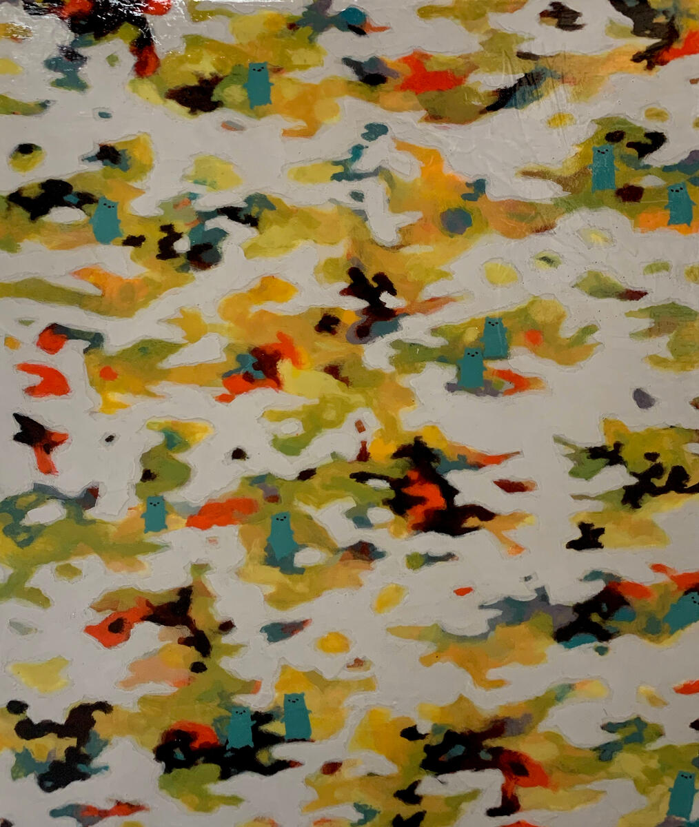 Untitled, 2022, acrylic & gloss gel on canvas, 11"x13". (available)