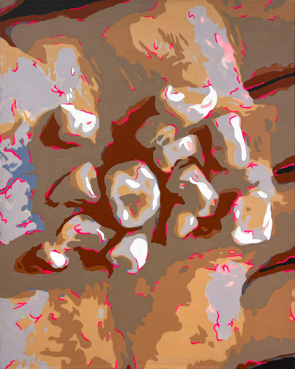 Baby teeth, 2022, acrylic &amp; matte gel on canvas, 16&quot;x20&quot;. (unavailable)