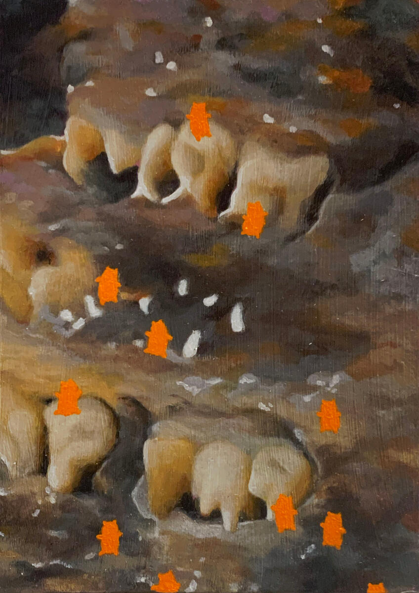 Untitled, 2021, acrylic on masonite panel, 6"x9". (unavailable)