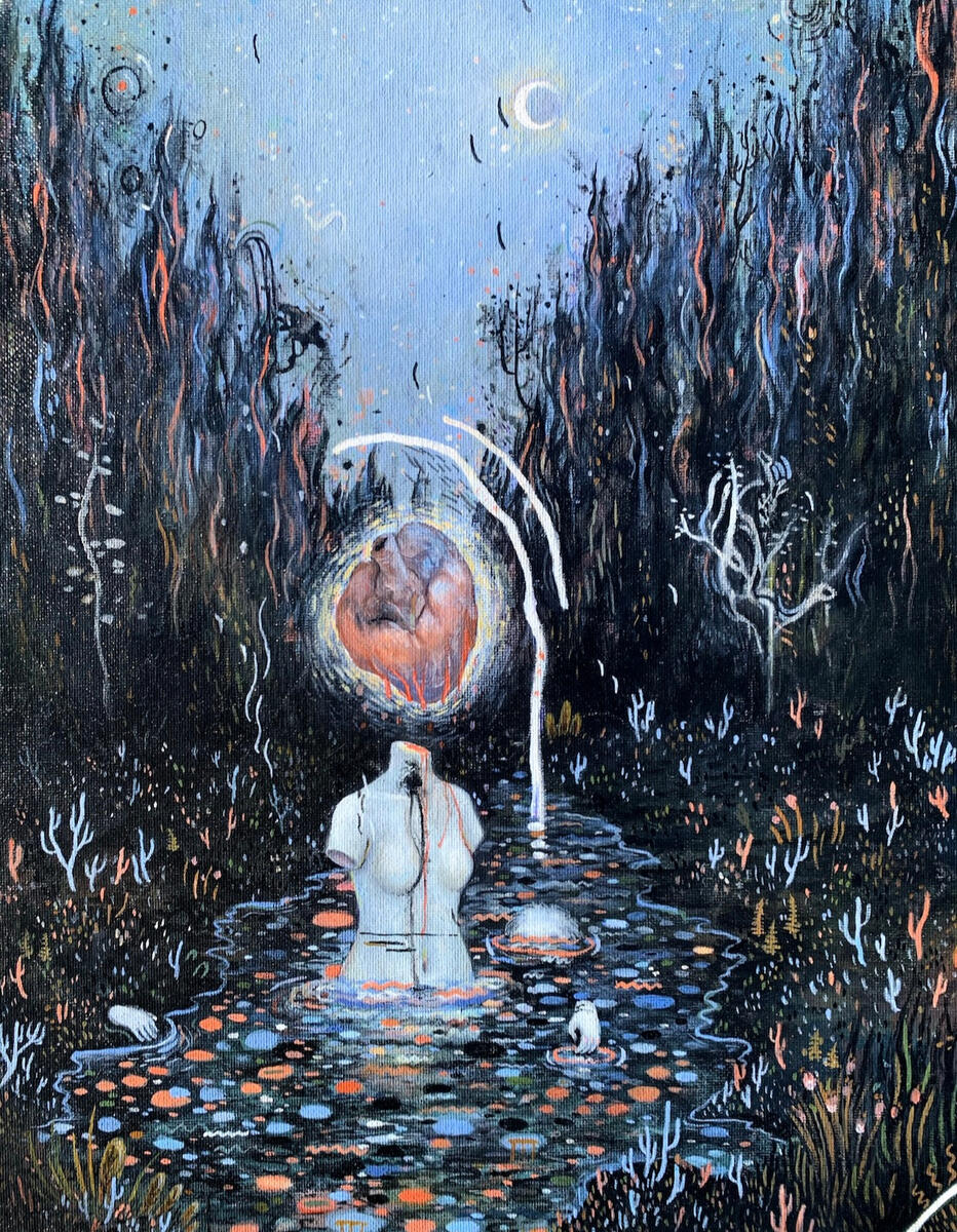 Untitled, 2021, acrylic on canvas panel, 12&quot;x16&quot;. (unavailable)