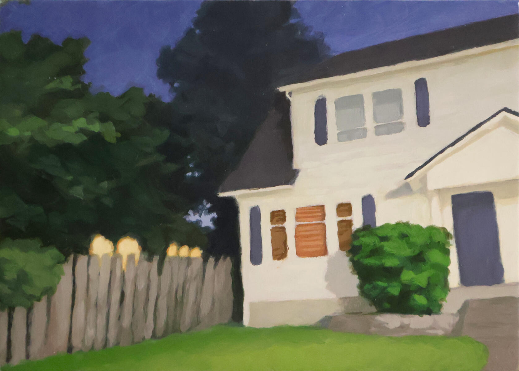 Front porch, 2025, acrylic on canvas, 7&quot;x5&quot;. (available)