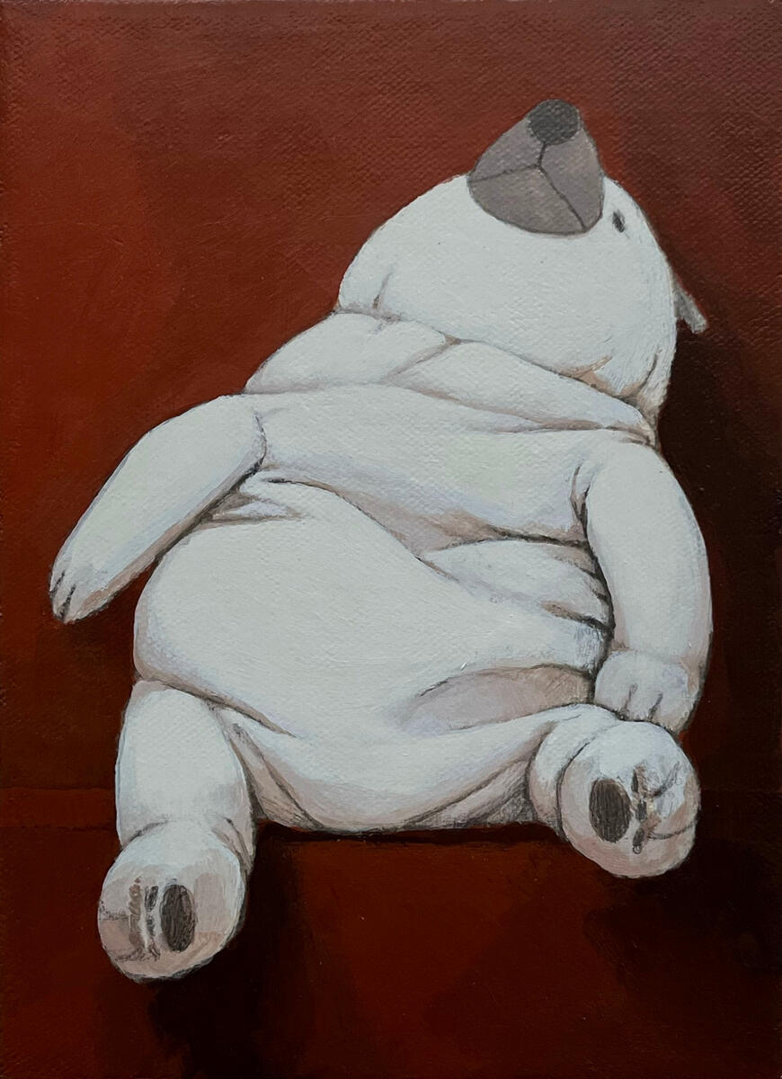 Untitled, 2023, acrylic, graphite, &amp; molding paste on canvas, 5&quot;x7&quot;. (available)