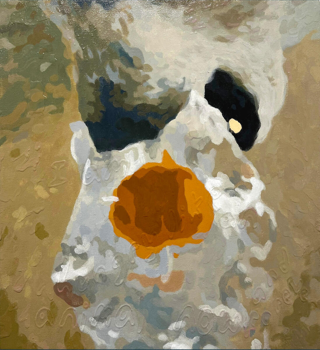 I am hungry like an animal now and forever, 2022, acrylic &amp; gloss medium on canvas, 15&quot;x16&quot;. (unavailable)