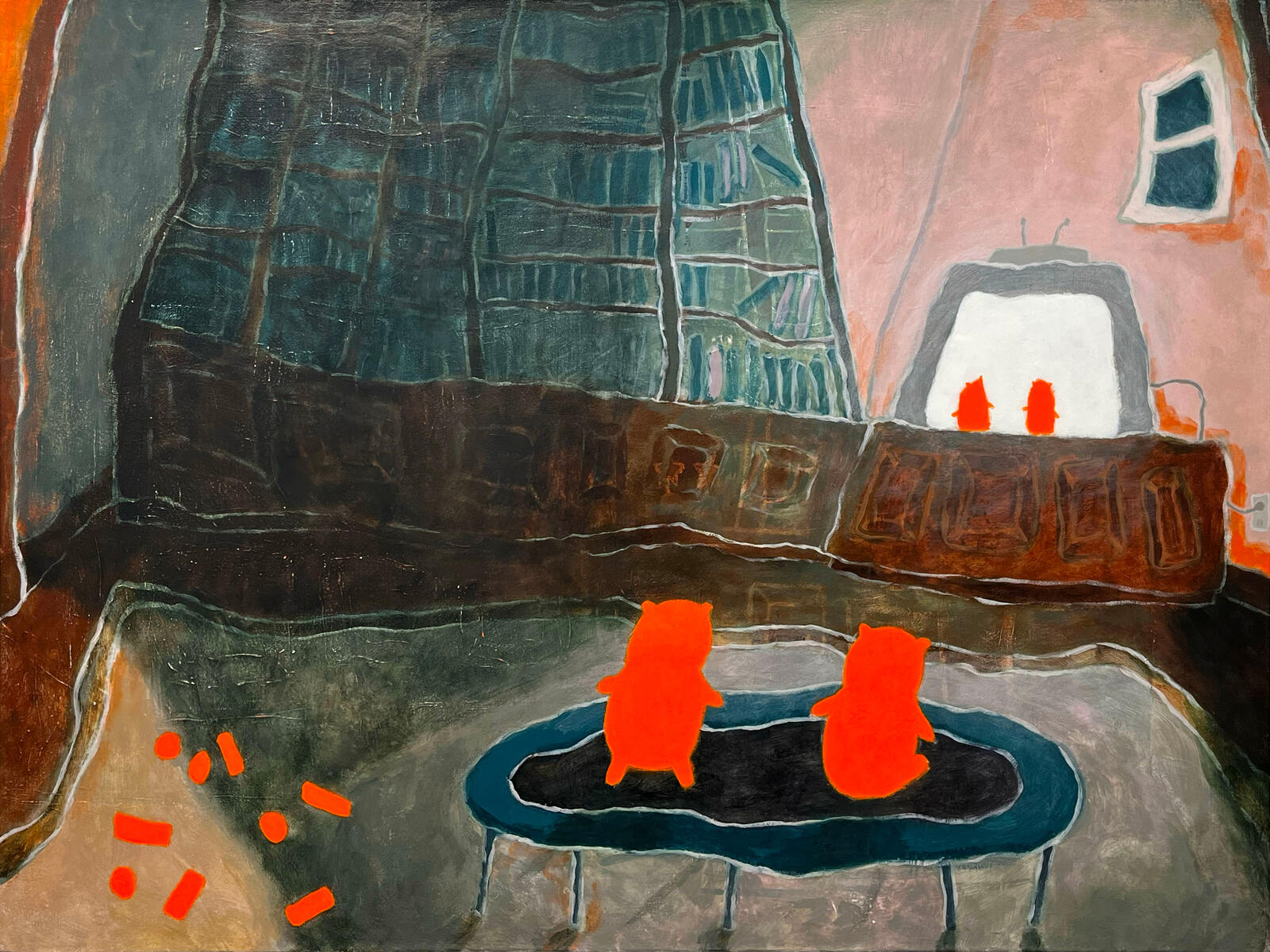 Library II, 2022, acrylic on canvas, 40&quot;x30&quot;. (unavailable)