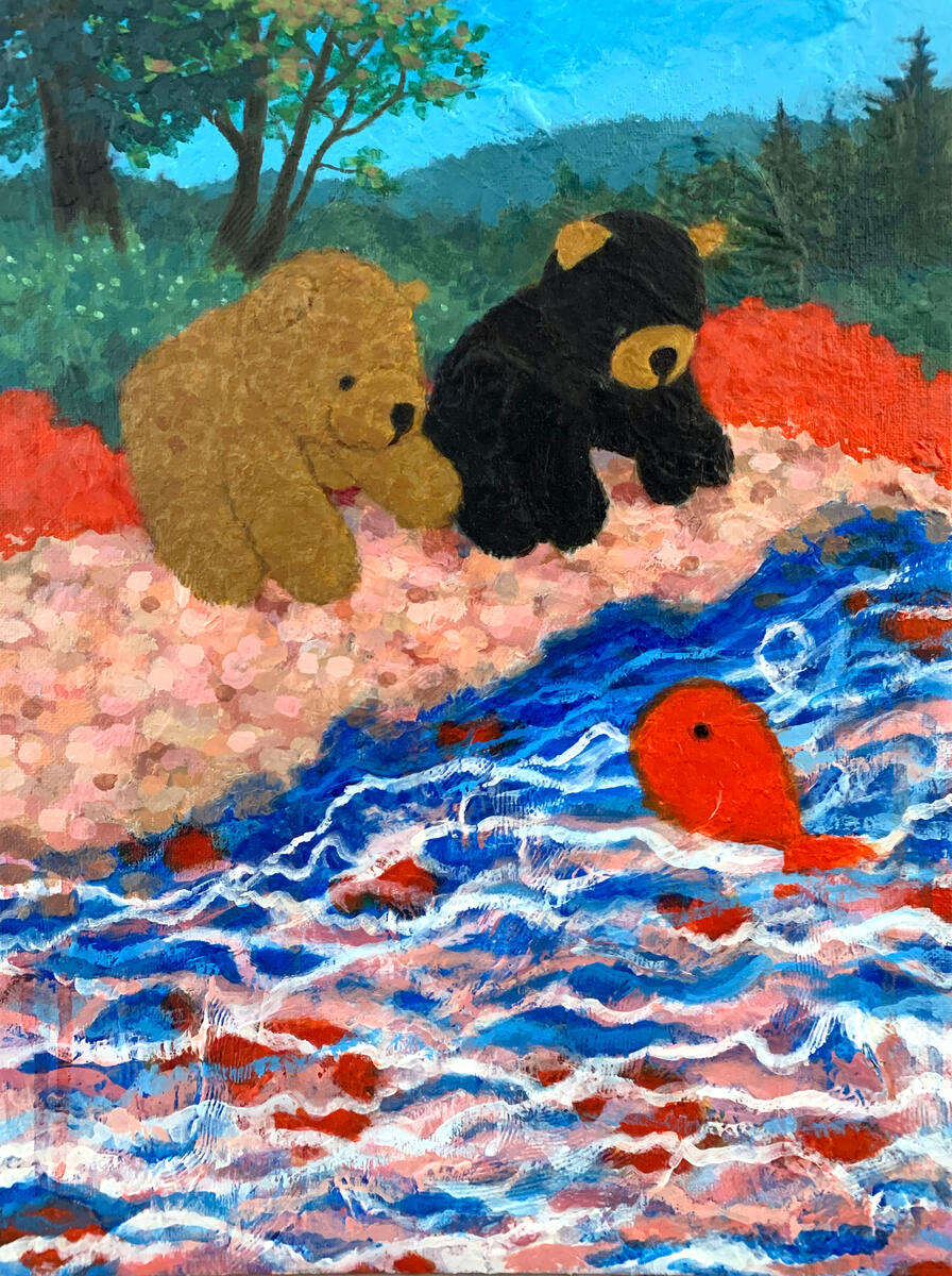 Still life, 2022, acrylic &amp; molding paste on canvas, 12&quot;x16&quot;. (unavailable)