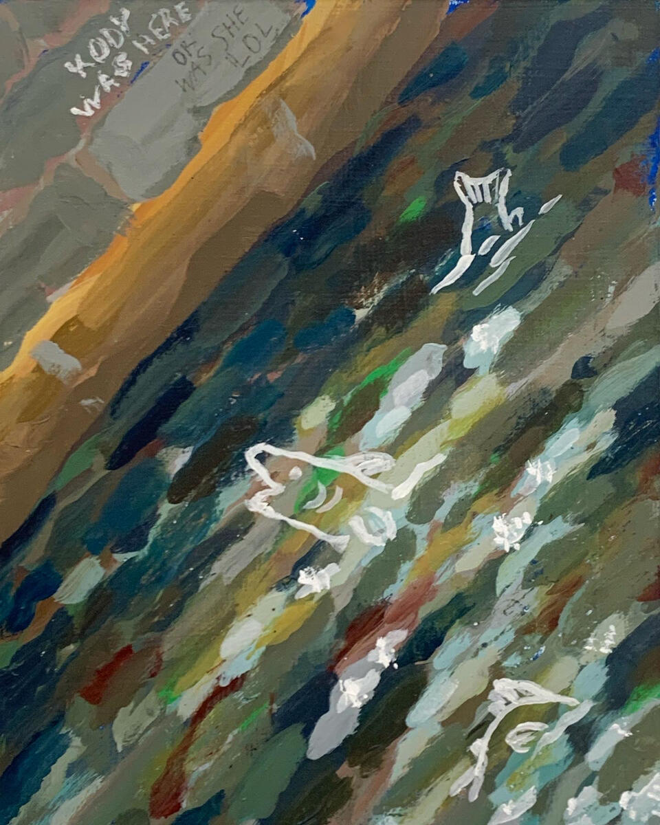 Canal I, 2021, acrylic on masonite panel, 9&quot;x12&quot;. (available)