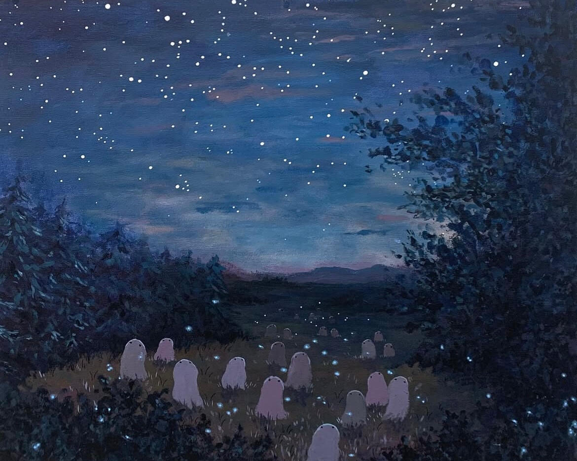 Stargazers, 2020, acrylic on canvas panel, 24"x20". (unavailable)