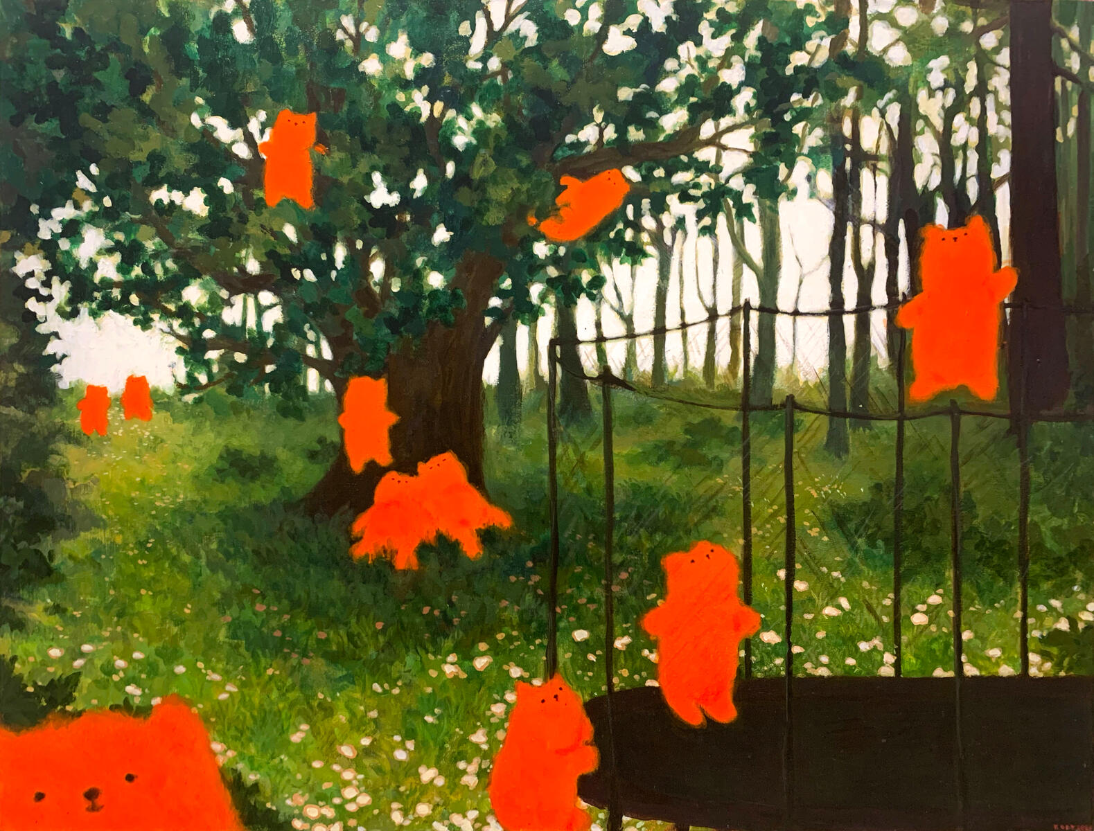 Playdate, 2021, acrylic on canvas, 40&quot;x30&quot;. (available)